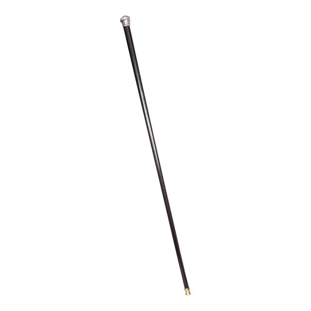 Antique Dandy’s Walking Cane, English, Stick, Ebonised, Victorian, 1889 Hallmark For Sale