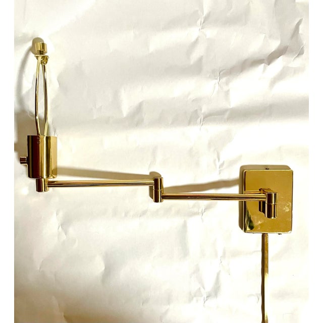 Metal George W. Hansen 1948 Designed Wall Swing Lamps for Hinson - Pair For Sale - Image 7 of 7