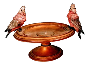 Antique Austrian Bronze Bergman Bird Bowl Compote Signed