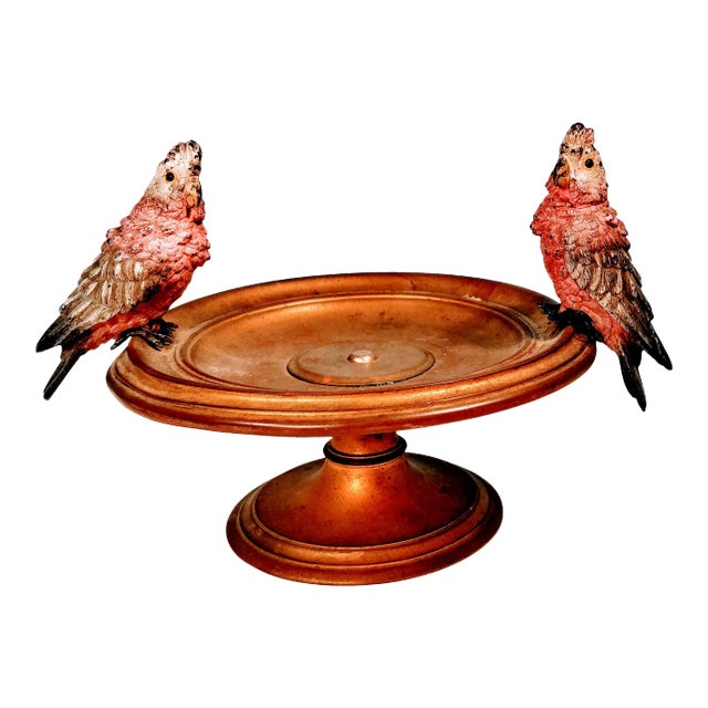 Austrian Bronze Bergman Bird Bowl Compote Signed For Sale