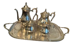 Vintage International Silver Co. Wilcox American Rose Countess Tea Set- 5 Pieces