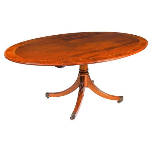 Vintage Oval Mahogany Tilt Top Dining Table by William Tillman, 1980s For Sale - Image 18 of 18