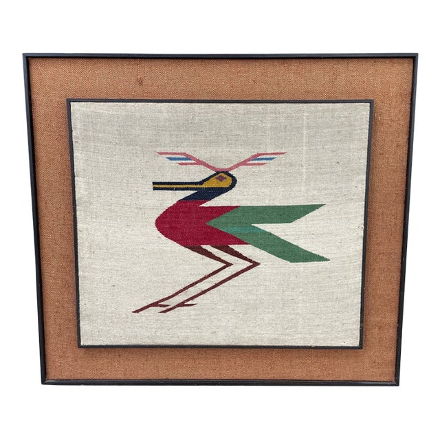 Vintage 1970s South American Hand-Woven Wool Folk Art Textile Wall Hanging For Sale