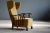 1940s Danish Modern 1950s Highback Lounge Wing Chair With Wooden Armrests For Sale - Image 5 of 8