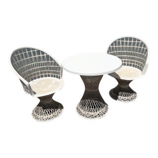 Mid Century Modern Spun Fiberglass Bistro Set - 3 Pieces For Sale