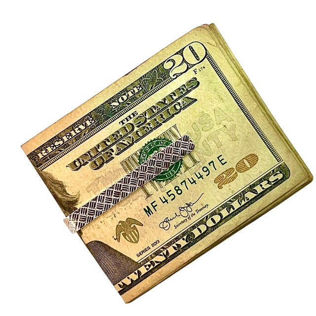1990s Tiffany & Co Estate Money Clip Tie Pin Sterling Silver + 14K Gold For Sale - Image 10 of 12