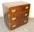Brown Mid 20th Century Set of Campaign Style Artisanal Three Drawer Dressers, Pair For Sale - Image 8 of 17