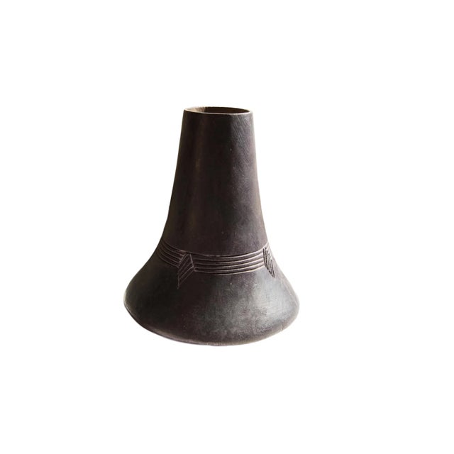 Vintage African Indigo Dyed Wooden Vase For Sale - Image 9 of 9