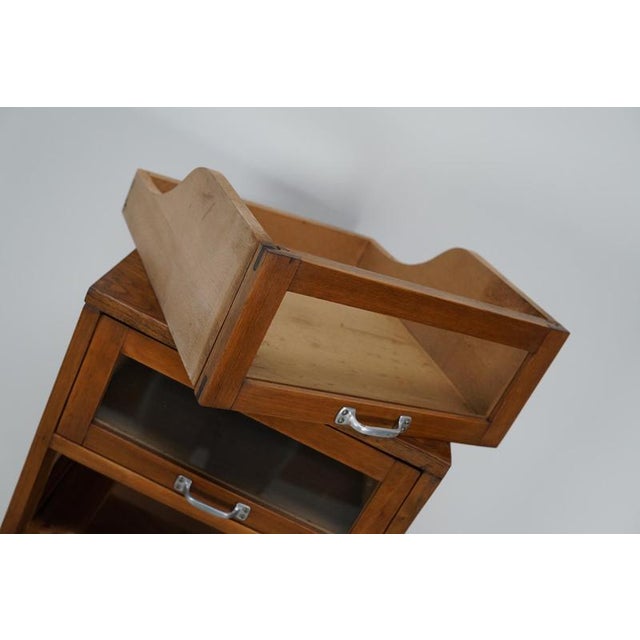 Vintage German Beech and Oak Haberdashery Shop Cabinet, 1950s For Sale - Image 10 of 17