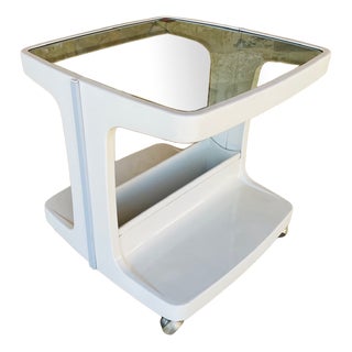 Vintage Side Table on Wheels with Storage by Flair, 1970s For Sale