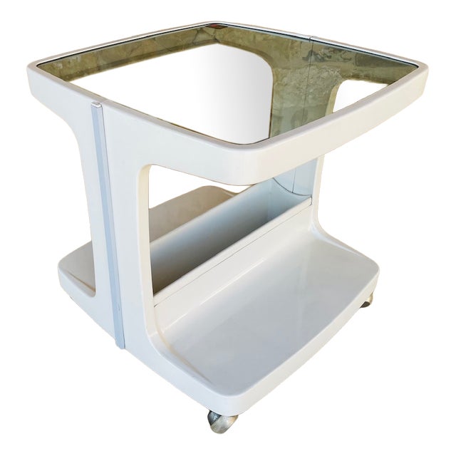 Vintage Side Table on Wheels with Storage by Flair, 1970s For Sale