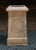 Antique square plinth form chimney pot, English. Beige terracotta. Neoclassical design with opposing square & rectangular...