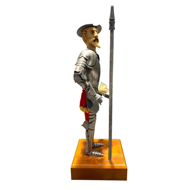 Vintage Don Quixote Sculpture in Metal Armor For Sale In San Francisco - Image 6 of 14