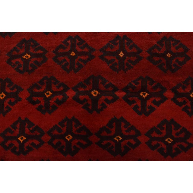 Red Baloch Runner 5’4” X 12’8” Red Wool Vintage Tribal Hand-Knotted Rug For Sale - Image 8 of 13