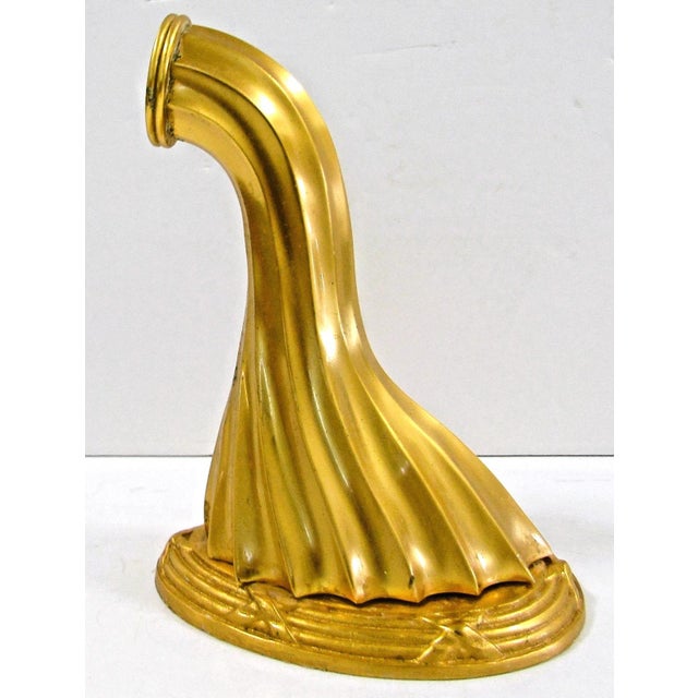 2000 - 2009 Sherle Wagner Gold Plated Ribbon & Reed Wall Mount Tub Spout 0818tub-Gp For Sale - Image 5 of 12