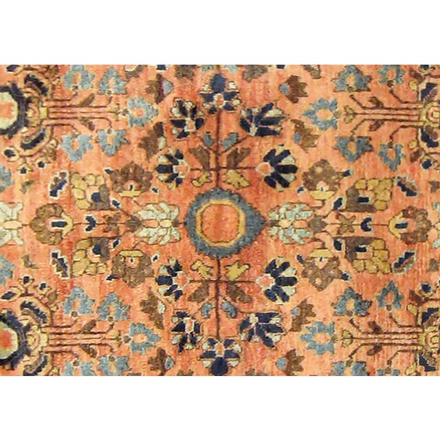 Antique Persian Sarouk Oriental Rug, in Small size, with Intricate Floral Design For Sale - Image 4 of 5