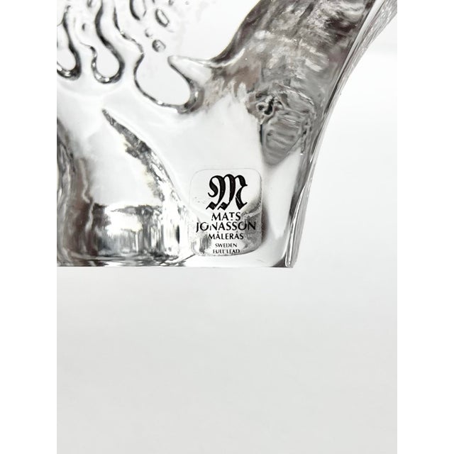 Glass Mats Jonasson X Målerås Crystal Sword Sail Fish Paperweight Sculpture For Sale - Image 7 of 8