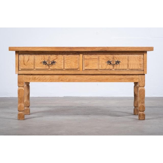 1960s Oak Hall Piece with Tiles by Henning Kjærnulf, Denmark, 1960s For Sale - Image 5 of 11