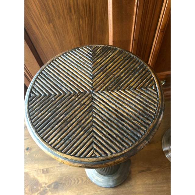 1970s Italian Pencil Reed Fluted Pedestal Column For Sale - Image 5 of 5