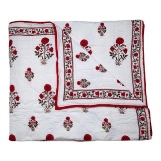 Amaya Queen Red Reversible Quilt For Sale