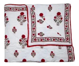 Amaya Queen Red Reversible Quilt