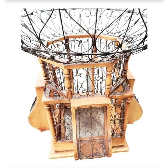20th Century Victorian Style Wood and Iron "Balloon" Birdcage For Sale In Washington DC - Image 6 of 8