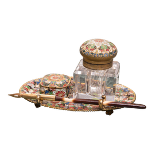 19th Century French Champleve Inkstand