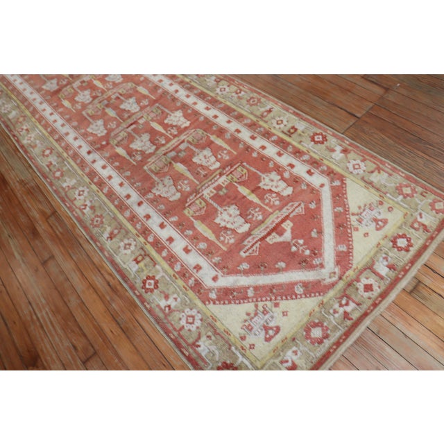 Soft Red Antique Turkish Melas Early 20th Century Runner - 3'5" x 13' For Sale - Image 18 of 18