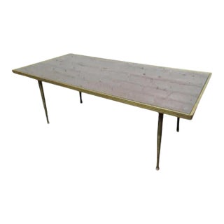 Small Mid-Century Modern Brass Coffee Table For Sale