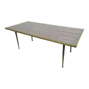 Small Mid-Century Modern Brass Coffee Table
