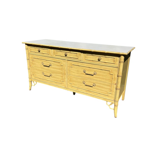 Thomasville Vintage Faux Bamboo Dresser or Credenza Allegro by Thomasville For Sale - Image 4 of 10