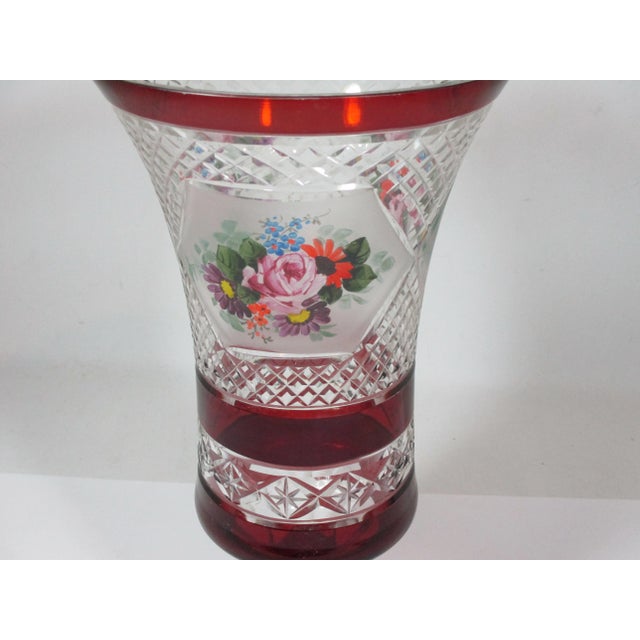 Art Deco 1960s Bohemian Art Glass Pedestal Vase For Sale - Image 3 of 11