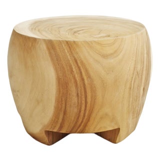 Acacia Drum Coffee Side Table For Sale