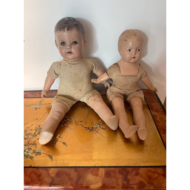 Two Antique Dolls Toys Composite With Tag Body For Sale - Image 4 of 7