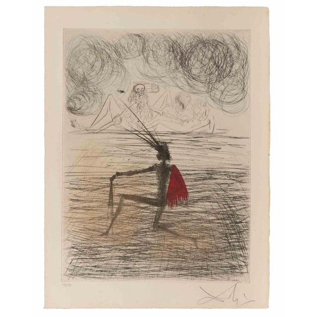Etching on chamois-colored laid paper, realized in 1968/69. Plate from "Faust (La Nuit de Walpurgis), published by...