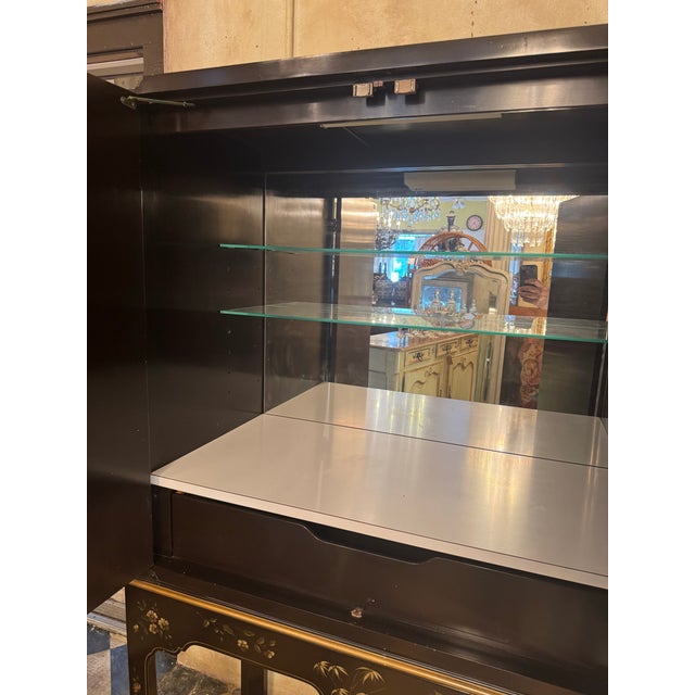 Vintage Baker Furniture Chinoiserie Bar Cabinet For Sale - Image 11 of 12
