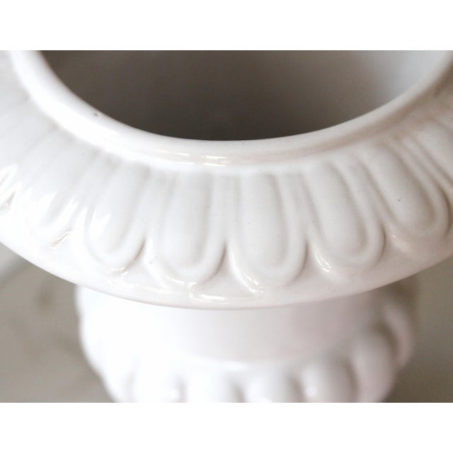 French style utensil urn with vintage inspired egg and dart pattern rim. Mouth opening 4". Utensils not included. WE...