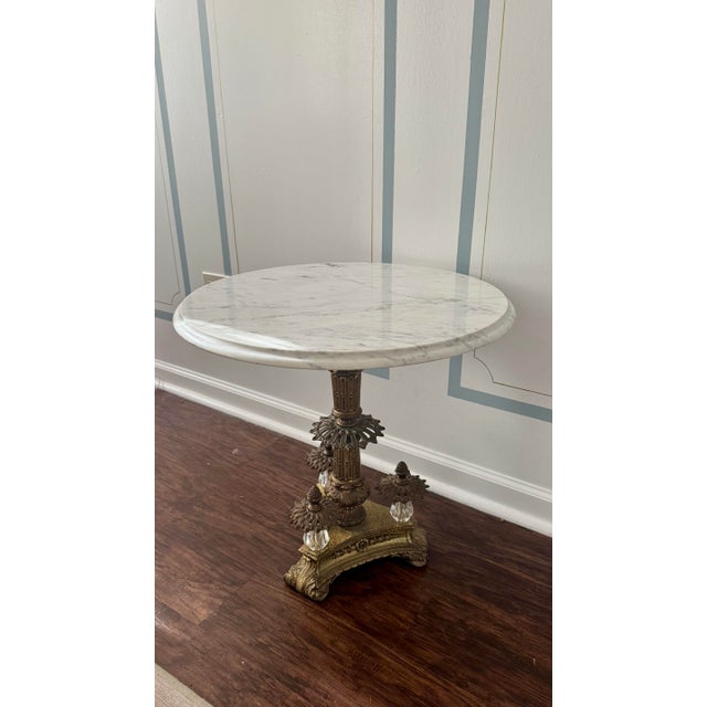 French Vintage French Napoleon III Empire Revival Gueridon Round End Table For Sale - Image 3 of 12