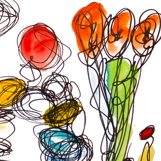 2010s The Exchange – Abstract Composition in Oil Markers and Acrylics on Paper, 18 × 24 In For Sale - Image 5 of 9