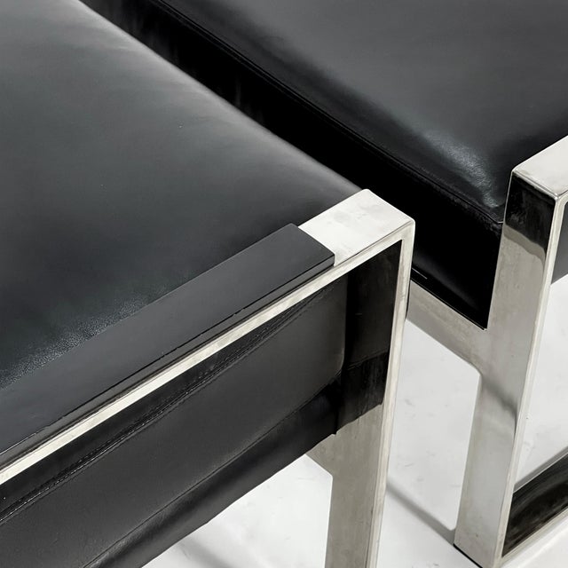 Chrome Chrome Frame Lounge Chair & Ottoman in the Manner of Milo Baughman For Sale - Image 8 of 9