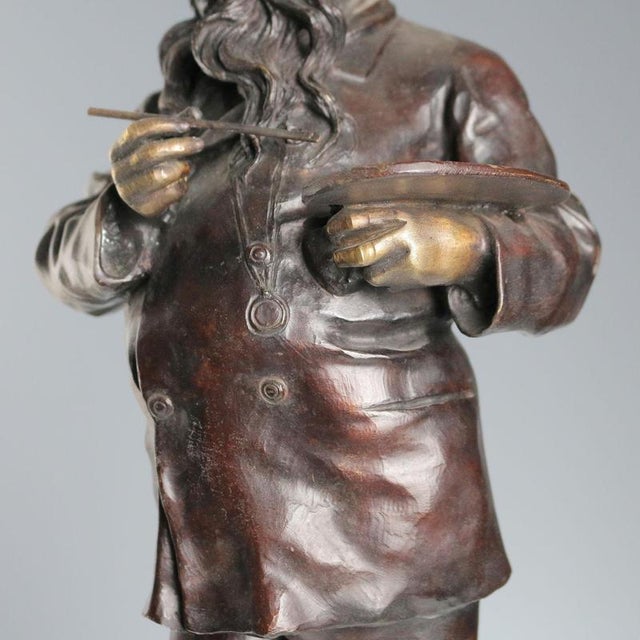 Metal Vincenzo Gemito, The Painter, Bronze For Sale - Image 7 of 12