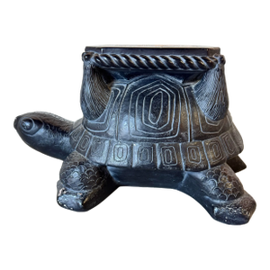 Hollywood Regency Pottery Turtle Indoor Plant Stand