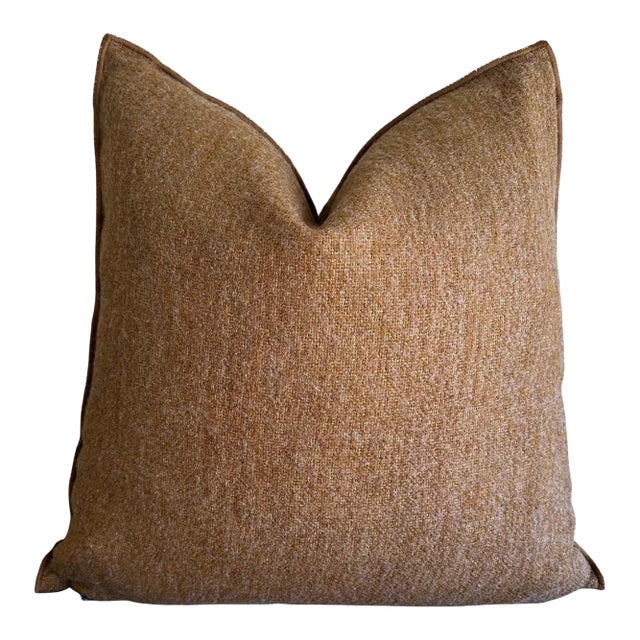 Bouclette French Wool Accent Pillow With Down Feather Insert For Sale