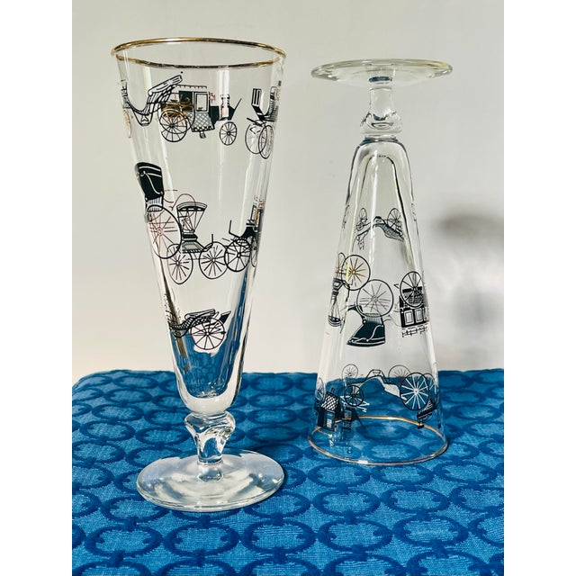 Mid-Century Modern 1950s Libbey “Curio” Pilsner Glasses- A Pair For Sale - Image 3 of 12
