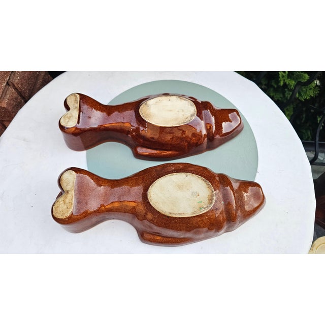 Ceramic Fish-Shaped Molds, 1960s, Set of 2 For Sale - Image 3 of 4
