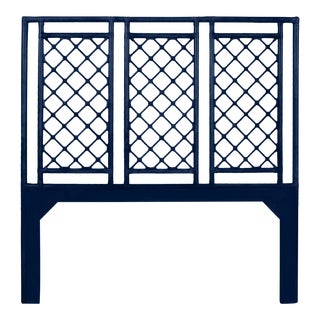 X & Diamond Headboard Queen - Navy Blue For Sale