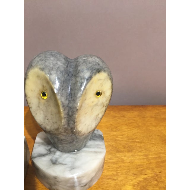 Italian Alabaster Owls - a Pair For Sale - Image 4 of 7