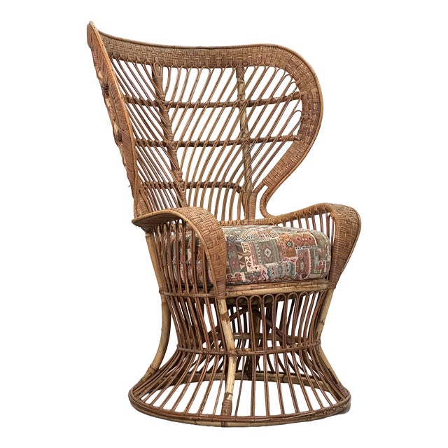 Biancamano Armchair in Wicker by Lino Carminati and Gio Ponti, 1950s For Sale