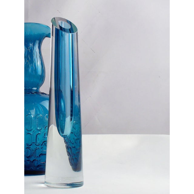 Blue and Clear Sommerso Art Glass Vase by Bretislav Novak, 1970s For Sale - Image 4 of 15