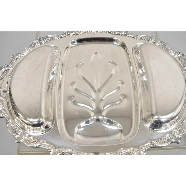 Poole Silver Co. Vintage Epca Old English Silver Plate by Poole 5036 Cutlery Serving Platter Tray For Sale - Image 4 of 12